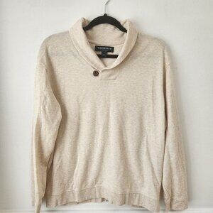 Mizzen & Main Fairway Pullover Sweater Beige Oatmeal Sweatshirt Sweater Men's L